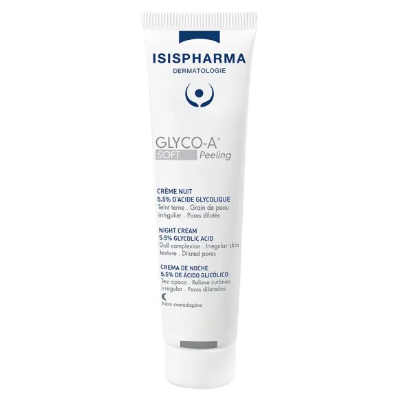 Glyco-A Soft peeling crème nuit 5,5% d'acide glycolique Isispharma - tube de 30ml