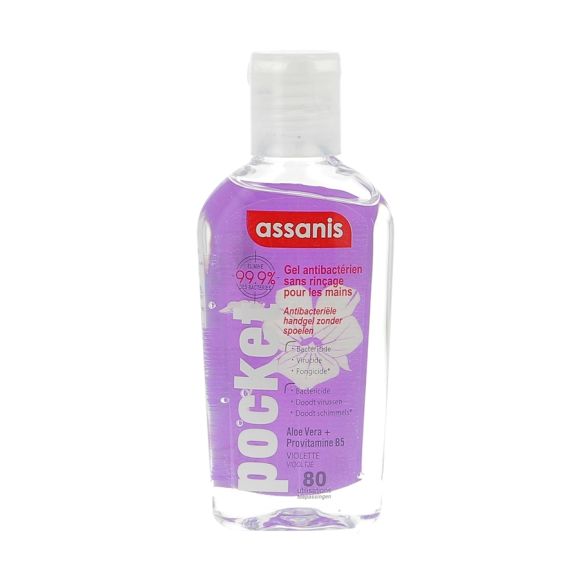 Gel antibactérien pocket sans rinçage parfum violette Assanis - flacon de 80ml