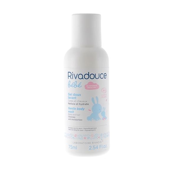 Gel doux lavant bébé bio Rivadouce - flacon de 75 ml