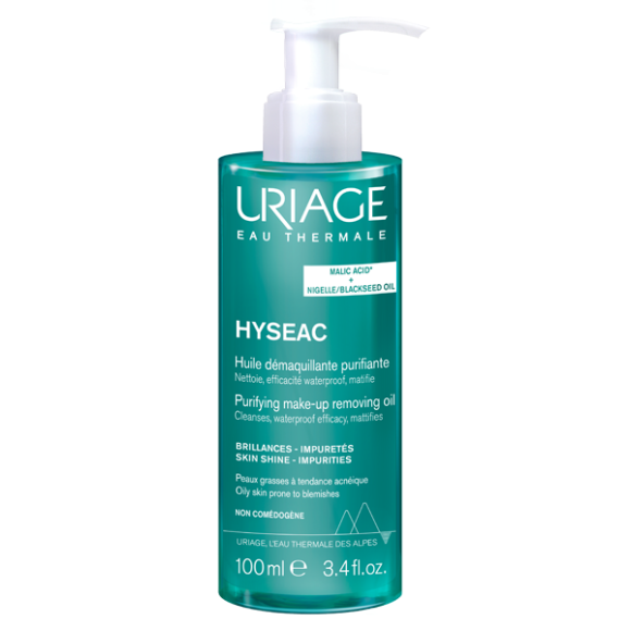 Hyséac Huile démaquillante purifiante peaux grasses à tendance acnéique Uriage - flacon-pompe de 100 ml