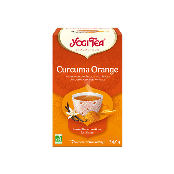 Infusion ayurvédique Curcuma Orange Yogi Tea - boîte de 17 sachets