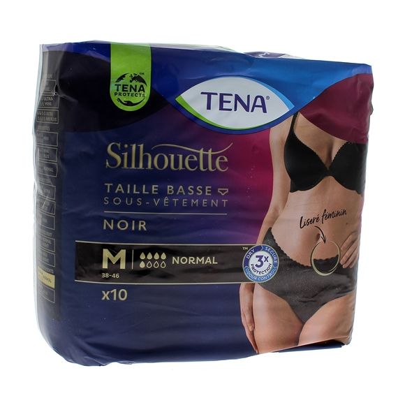 Lady silhouette normal noir slip absorbant medium Tena - paquet de 10 protections