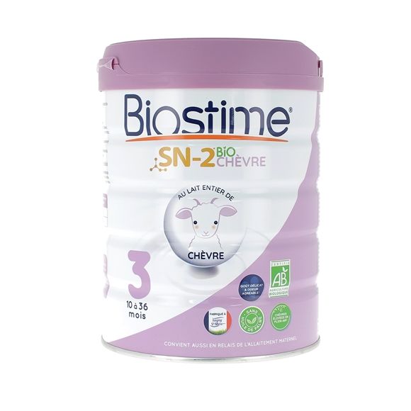 Lait de chèvre en poudre SN-2 3ème âge bio Biostime - pot de 800g