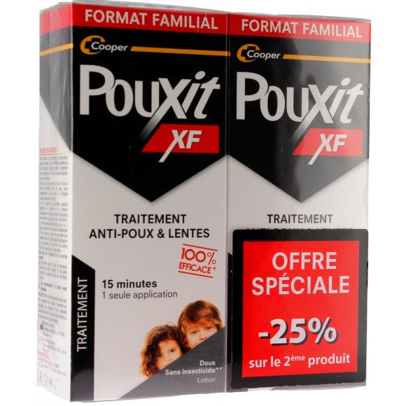 Lotion anti-poux et lentes XF Pouxit - lot de 2 flacons de 200 ml