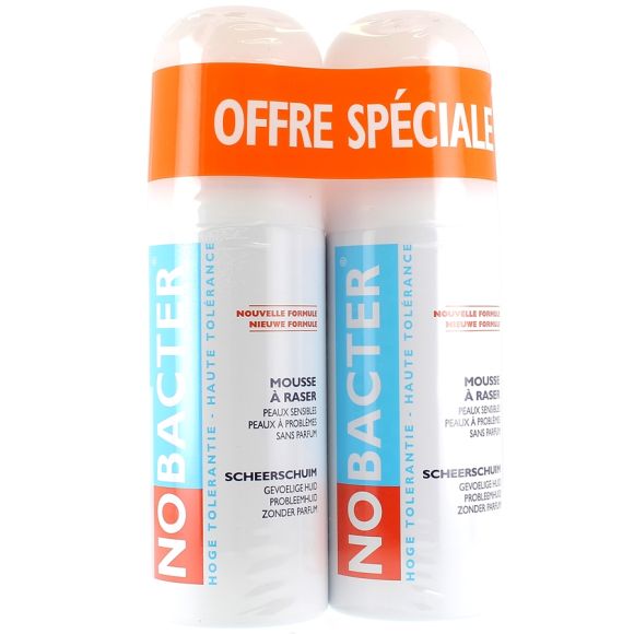 Mousse à raser haute tolérance Nobacter - lot de 2 x 150 ml