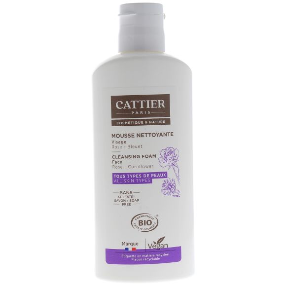 Mousse nettoyante visage bio Cattier - flacon de 150 ml