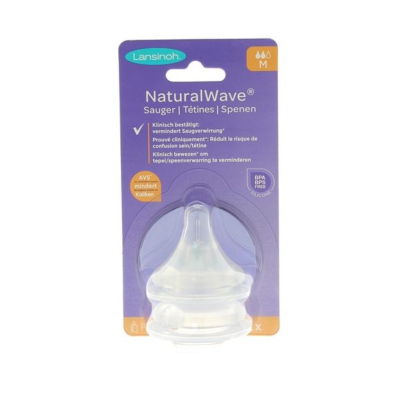 Natural Wave Tétines débit moyen Lansinoh - lot de 2 tétines