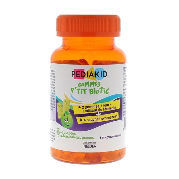 Pediakid gommes p'tit biotic Ineldea - pot de 60 gommes