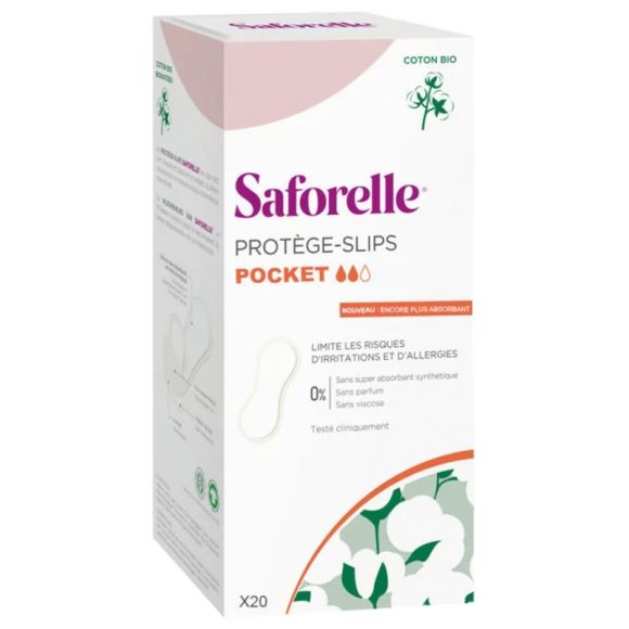 Protège-slips pocket en coton bio Saforelle - sachet de 20 protège-slips