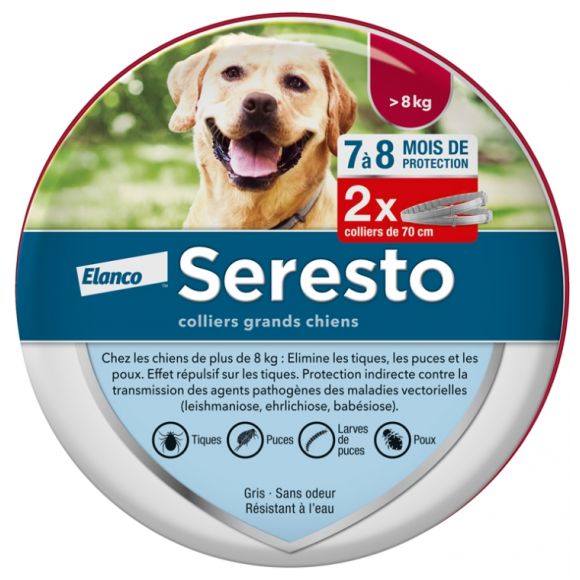 Seresto collier grands chiens Elanco - 2 colliers