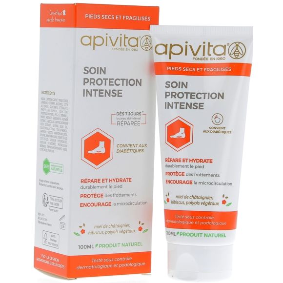 Soin protection intense pieds secs et fragilisés Apivita - Tube de 100 ml