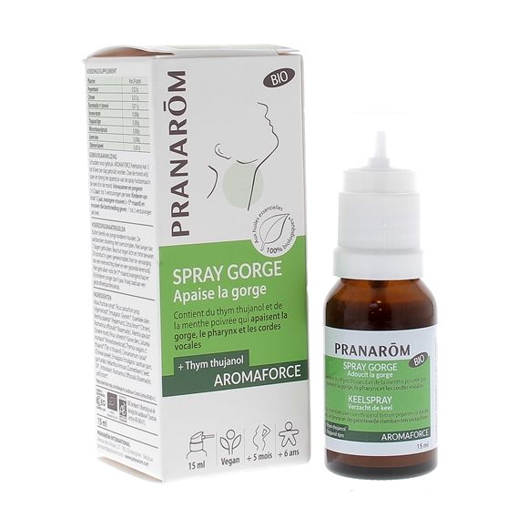 Spray gorge apaisant bio Pranarôm - spray de 5 ml