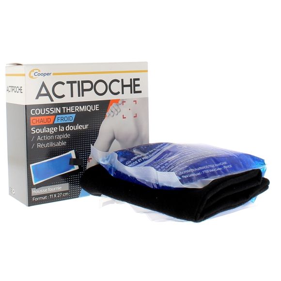 Actipoche coussin thermique 11x27 cm chaud et froid réutilisable Cooper - 1 coussin thermique