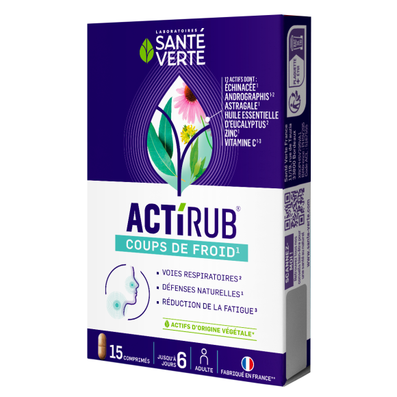 Actirub comprimé coups de froid Santé verte - boîte de 15 comprimés