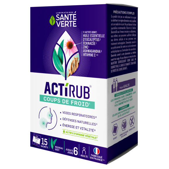 Actirub coups de froid Santé verte - boîte de 15 sachets