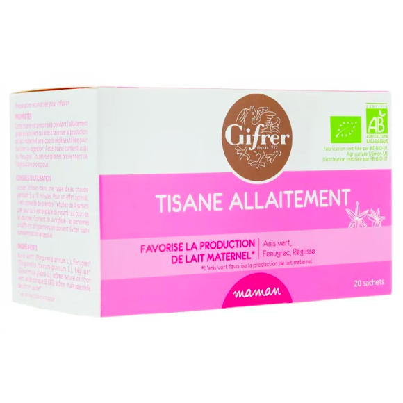 Tisane allaitement pour maman Gifrer - boîte de 20 sachets