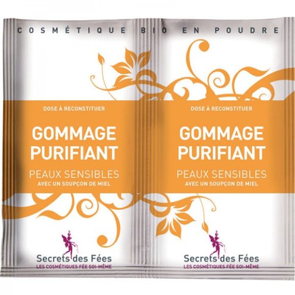 Gommage purifiant peaux sensibles BIO Secrets des fées - 2 sachets