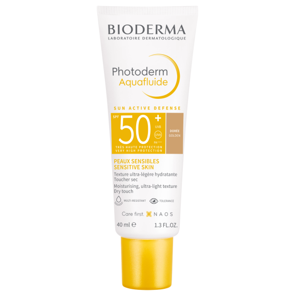 Photoderm Aquafluide teinte dorée SPF50+ Bioderma - tube de 40 ml
