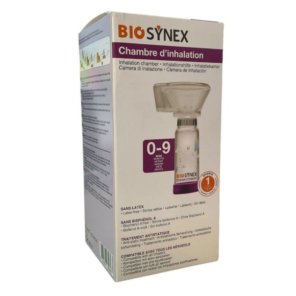 Chambre d'inhalation 0 à 9 mois Biosynex - boîte d'une chambre avec masque