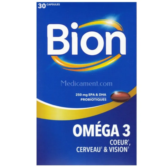 Bion 3 Oméga 3 coeur cerveau vision - boite de 30 capsules