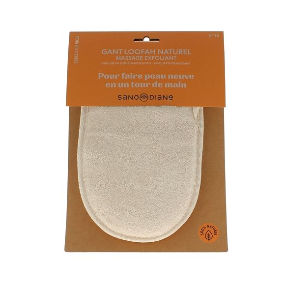 Gant loofah naturel Sanodiane - 1 gant