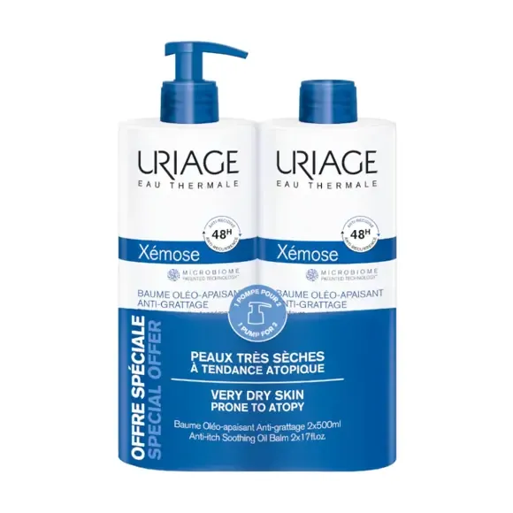 Xémose baume oléo-apaisant Uriage - lot de 2 flacons de 500ml